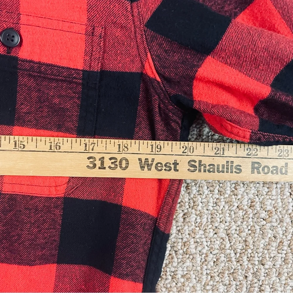 J.Crew Shirt Men's Medium Buffalo Plaid Flannel Button-Up Red Black NWT T723